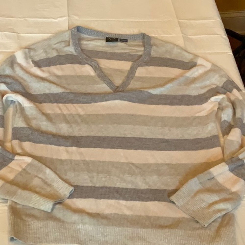 AX Armani Exchange shades of gray pullover v neck sweater